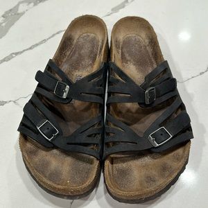 Birkenstock Granada Soft Footbed Black Oiled Leather sz 39